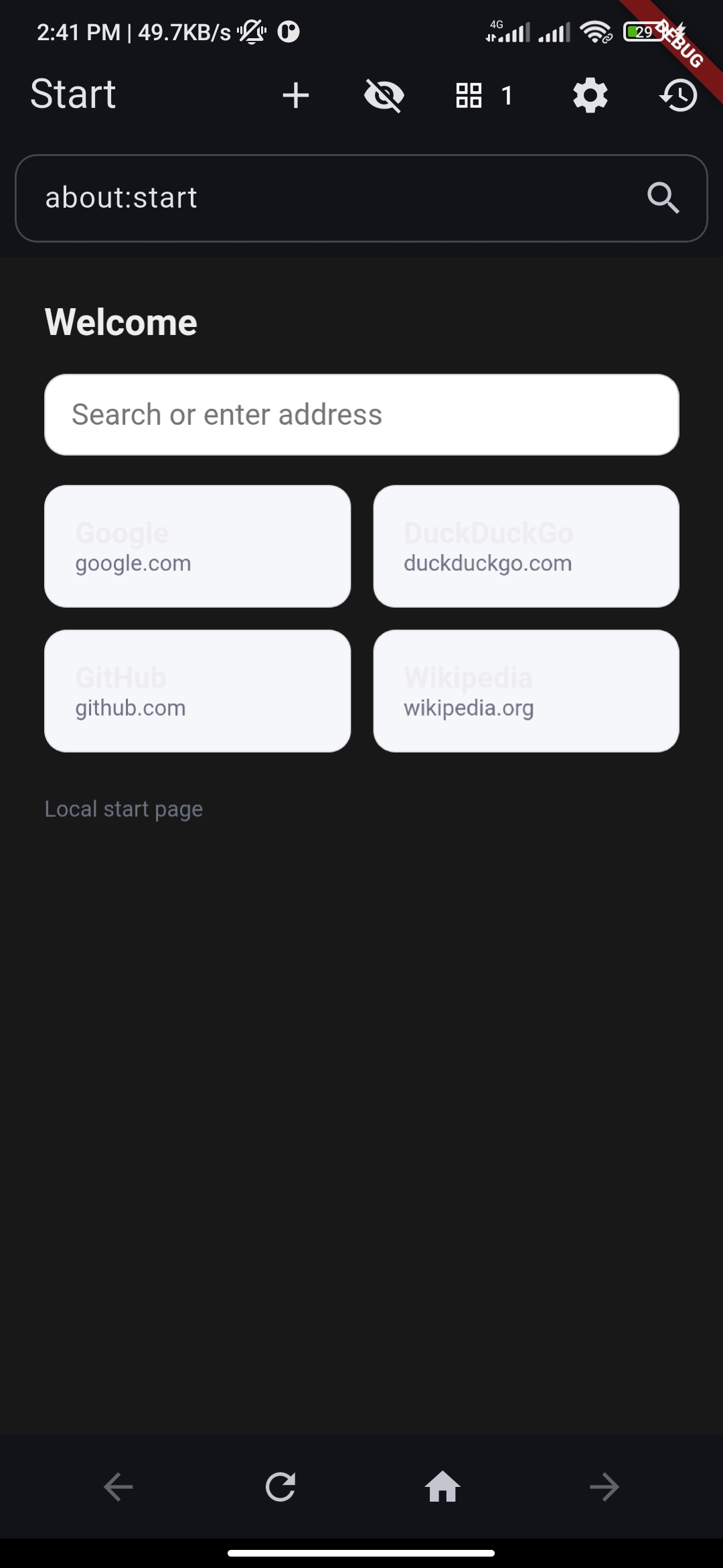 Скриншот Felix Browser 1